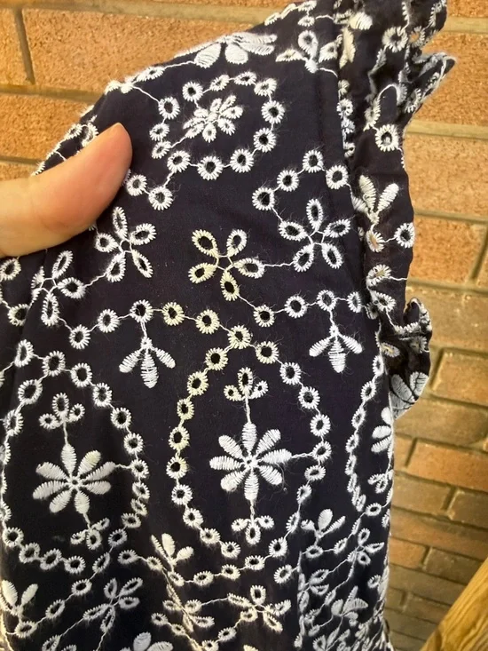 kate spade Navy & White Floral Sleeveless Fit-and-Flare Dress Size 6 - Picture 6 of 7